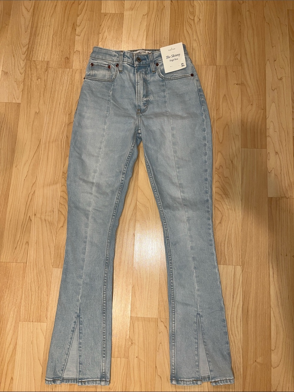 Abercrombie & Fitch Light Blue The Skinny Jean Front seam and split bottom